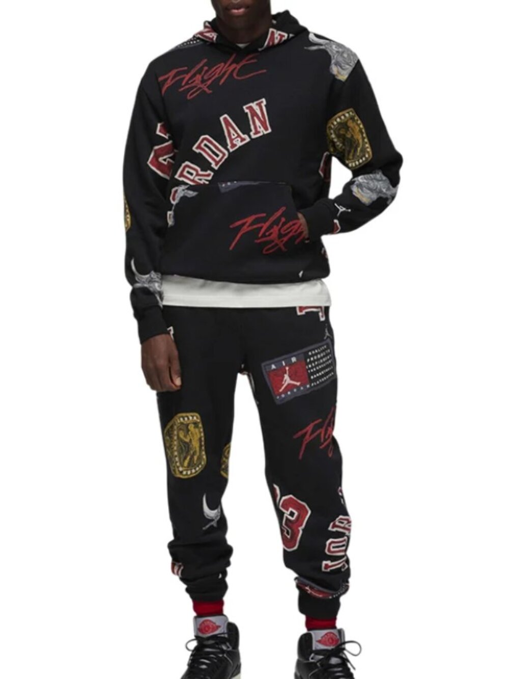 Jordan Essentials Brooklyn Fleece Pullover Hoodie In Black/sail Nike